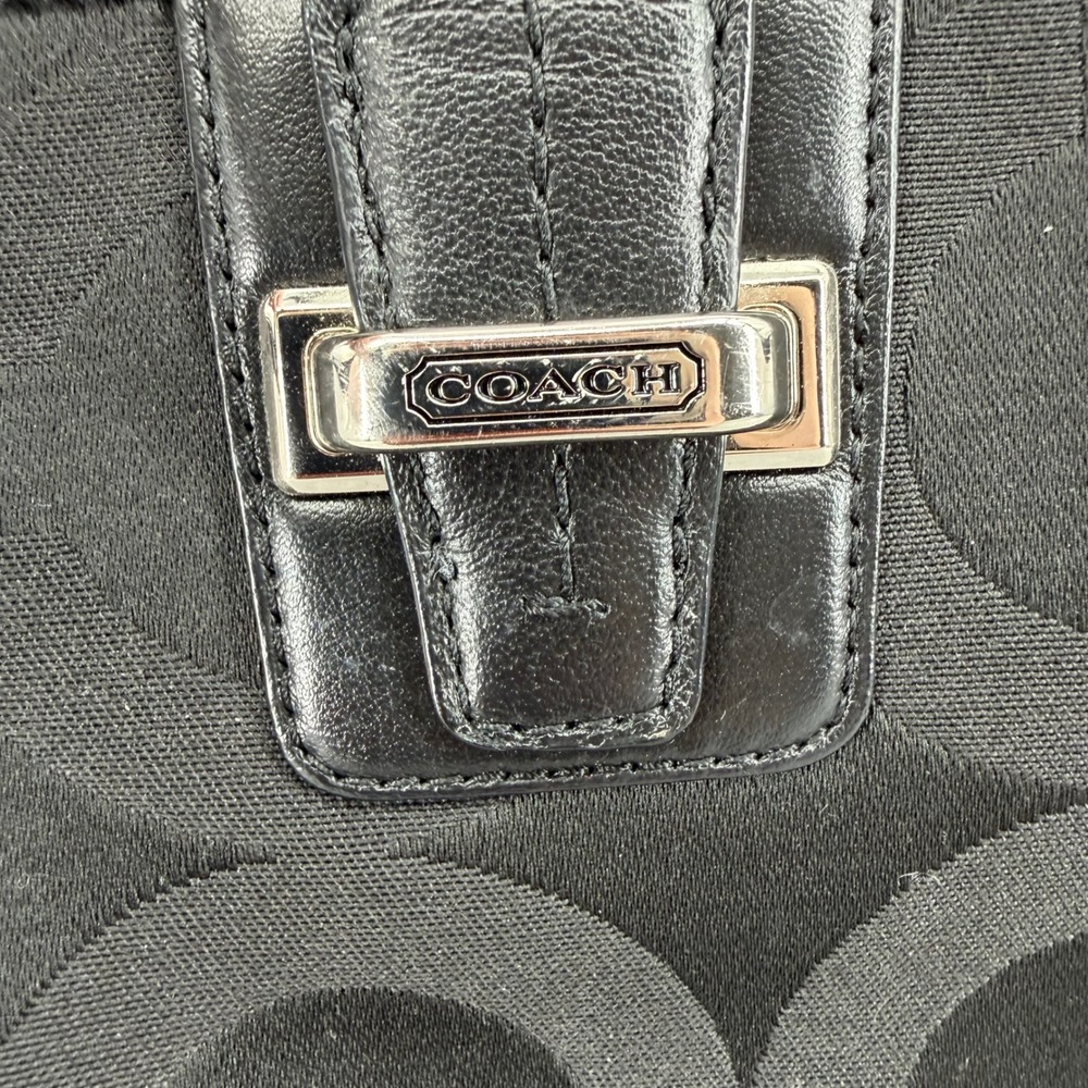 Coach Taylor Op Art Signature Tote Black Jacquard Leather Handbag F25501 - Picture 2 of 10